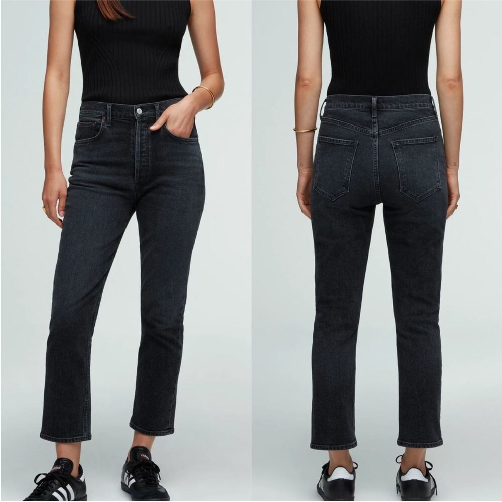 Agolde Riley Crop‎ Black Jeans